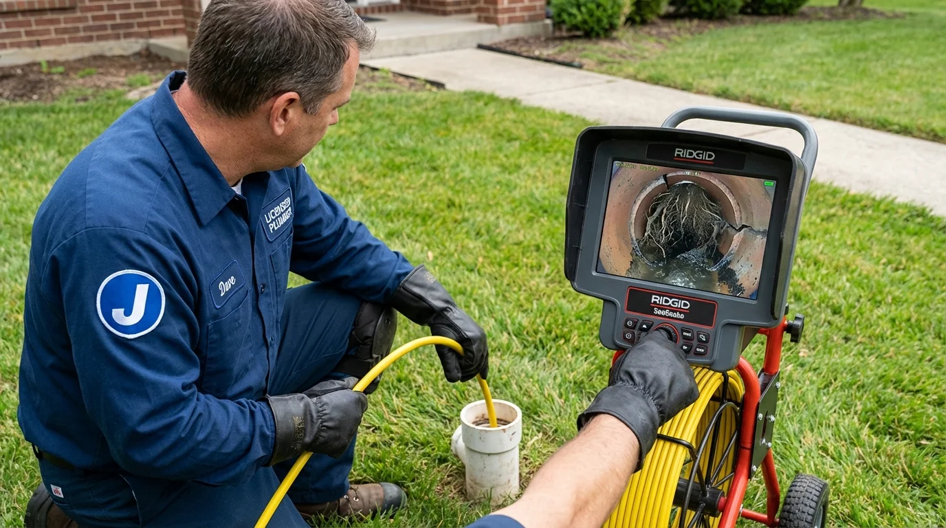 Sewer camera inspection being performed by Johns Plumbing LLC in Smithville